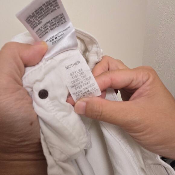 MOTHER The Insider Crop Step Fray Size 26 Fairest of Them All White Denim Jeans - Picture 12 of 12